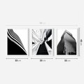 Zestaw obrazy w ramie 30x40 galeria - Architektura, czarno, biały, miasto - rama biała