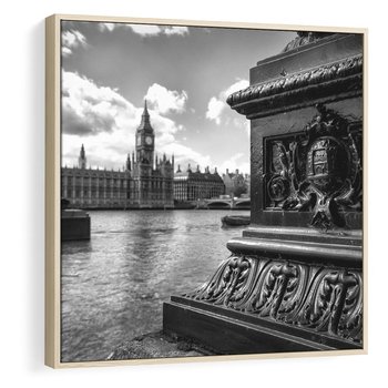Obraz w ramie 80x80 - Pejzaż kruchości i siły - Londyn, Tamiza - rama drewno