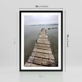 Plakat w ramie 50x70 - Jeziorne Refleksje - pomost, jezioro - rama czarna