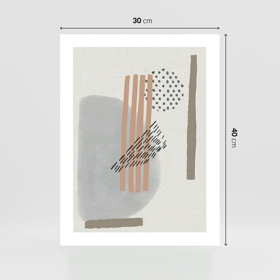 Plakat bez ramy 30x40 - Nowoczesna Abstrakcja: Delikatne Beże - abstrakcja, nowoczesna sztuka