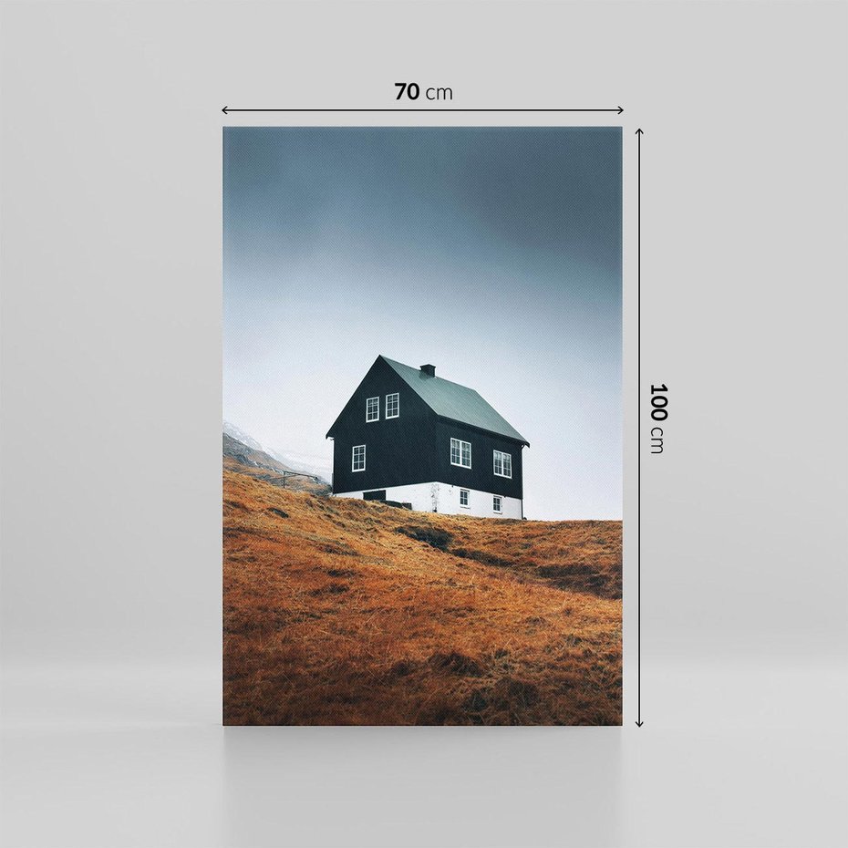 Obraz na płótnie 70x100 - Ciepło i Przytulność - skandynawski, domek