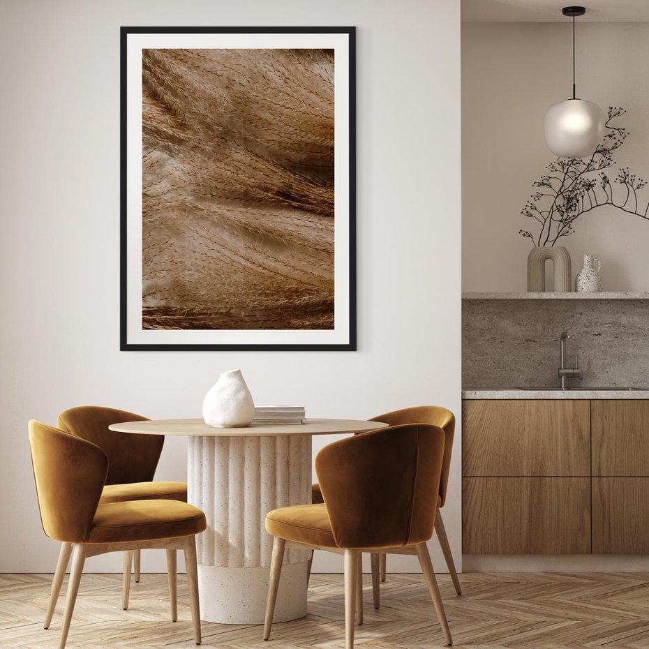Plakat bez ramy 50x70 - Pampasowy Brąz - suche trawy, trawa pampasowa