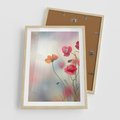 Plakat w ramie 50x70 - Urok natury - kwiaty, akwarela - rama drewno