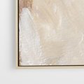 Obraz w ramie 80x80 - Elegancja w Złocistym Chaosie - złoto beż, abstrakcja - rama drewno
