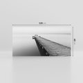 Obraz na płótnie 120x60 - Mglista Perspektywa - czarno biała fotografia, drewniany pomost na jeziorze
