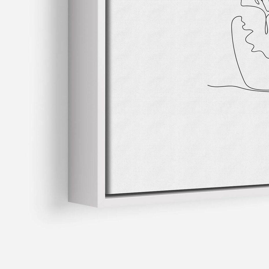 Obraz w ramie 80x80 - Rozkwitające Formy - szkic, minimalizm - rama biała