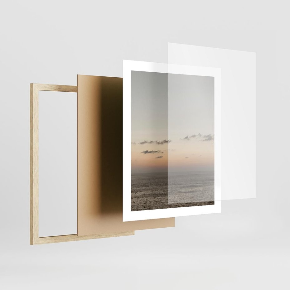 Plakat w ramie 40x50 - Chwila Romantyzmu - morze, niebo - rama drewno