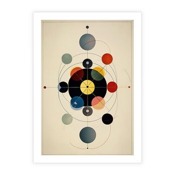 Plakat bez ramy 50x70 - Bezgraniczny Taniec Światła - abstrakcyjna geometryczna kompozycja, koła linie