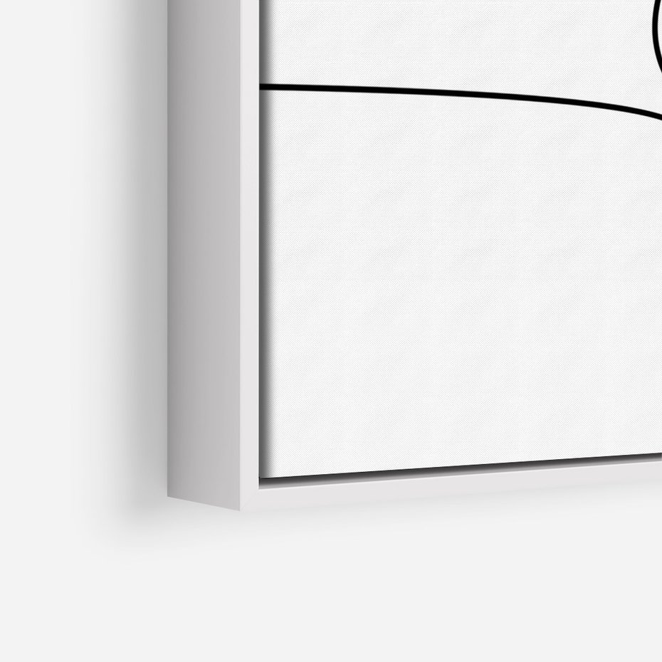 Obraz w ramie 70x100 - Linie Wewnętrznej Refleksji - line art, szkic - rama biała