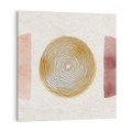 Obraz na płótnie 80x80 - Zapisane w promieniach słońca - beżowe strukturalne tło, koła