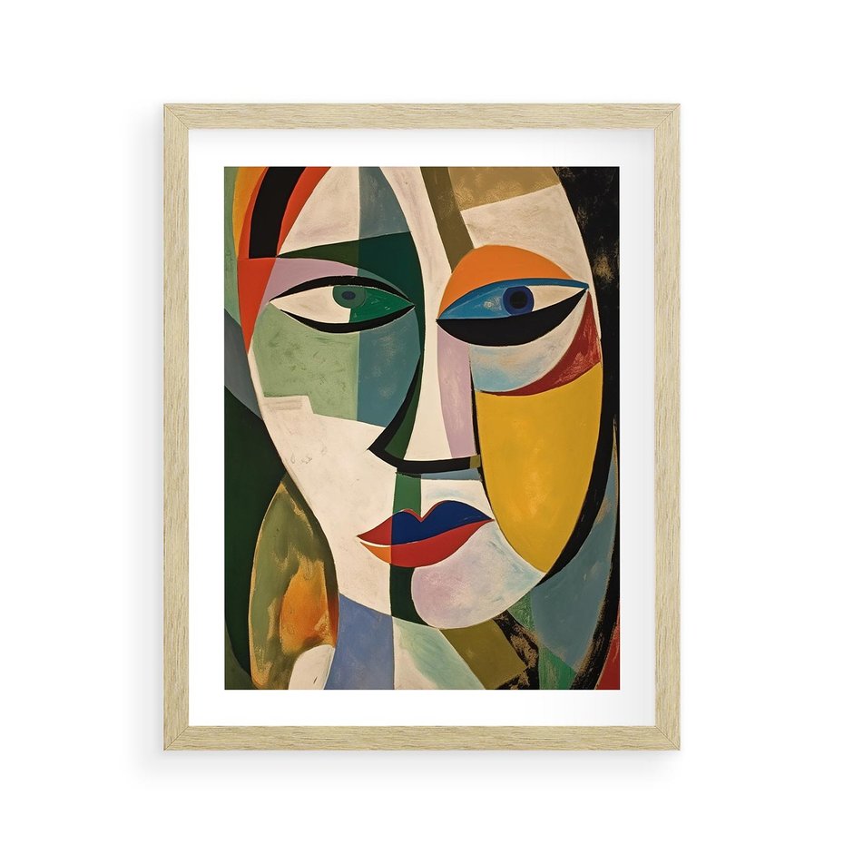 Plakat w ramie 40x50 - Kolorowe Dziwne Wyobrażenia - abstrakcyjny obraz, olejny - rama drewno