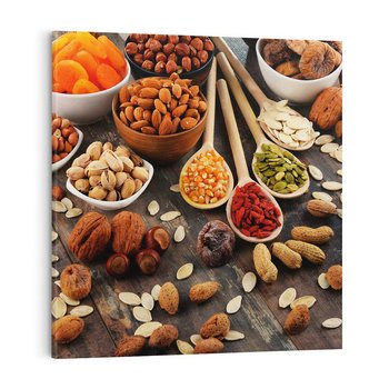 Obraz na płótnie 70x70 - Szlachetne smaki kuchni - nasiona, bakalie