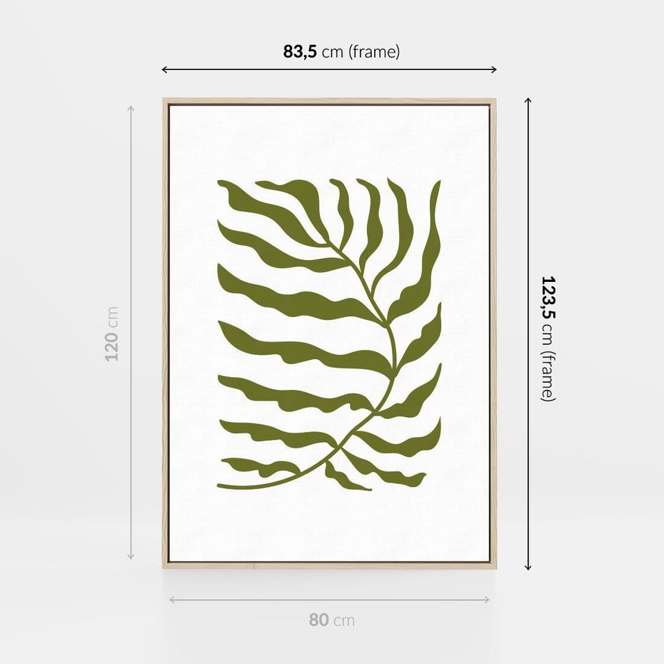 Obraz w ramie 80x120 - Rytmy Chaosu - roślina, gałązka - rama drewno