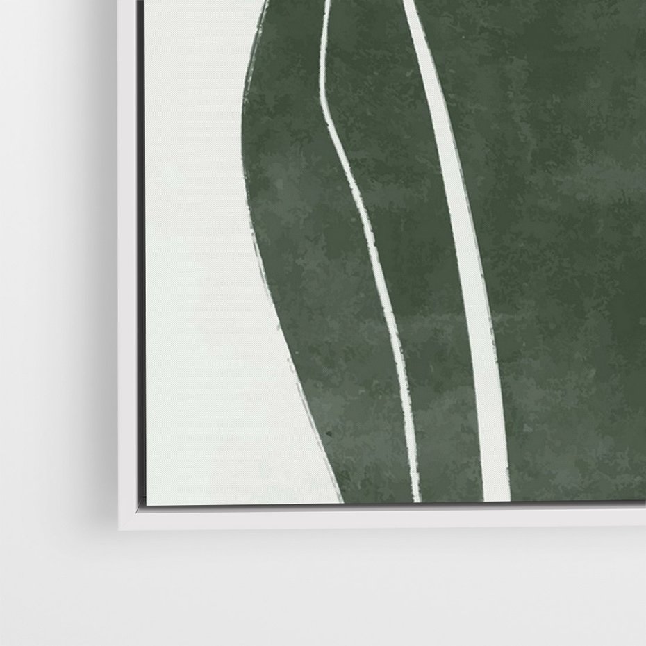 Obraz w ramie 80x120 - Zieleń Inspirującego Życia - zielony plakat, minimalizm - rama biała