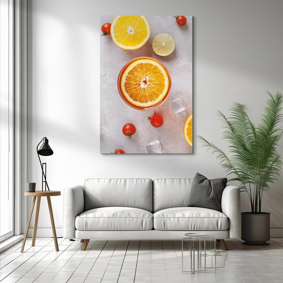 Obraz na płótnie 80x120 - Cytryny Pomarańczowy Zestaw - cytryny, pomarańcze