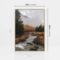 Obraz w ramie 80x120 - W Górskiej Dolinie - artystyczna fotografia, las - rama drewno