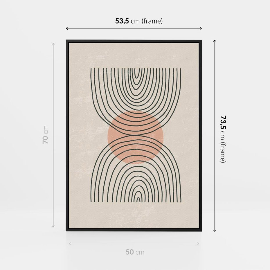 Obraz w ramie 50x70 - Nowy Rytuał - abstrakcyjna sztuka, boho kształty - rama czarna