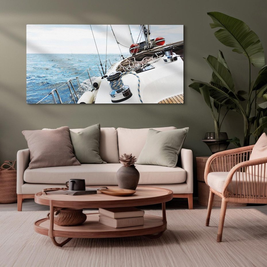Obraz na płótnie 120x60 - Moc żaglowca na pełnym morzu - żaglowiec, jacht