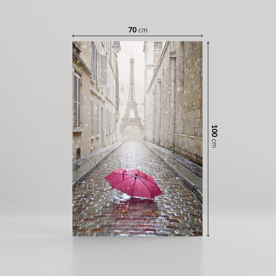 Obraz na płótnie 70x100 - Francuska elegancja pod parasolem - Francja, parasol