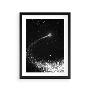 Plakat w ramie 30x40 - Kometa wśród gwiazd - kometa, gwiazdy - rama czarna