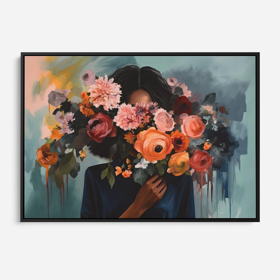 Obraz w ramie 70x50 - Ukryte Emocje - obraz, akwarela - rama czarna