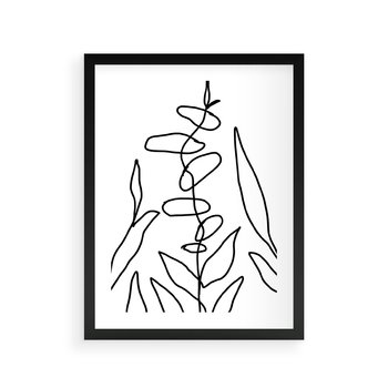 Plakat w ramie 30x40 - Liście Mocy - mroczna sztuka, minimalizm - rama czarna