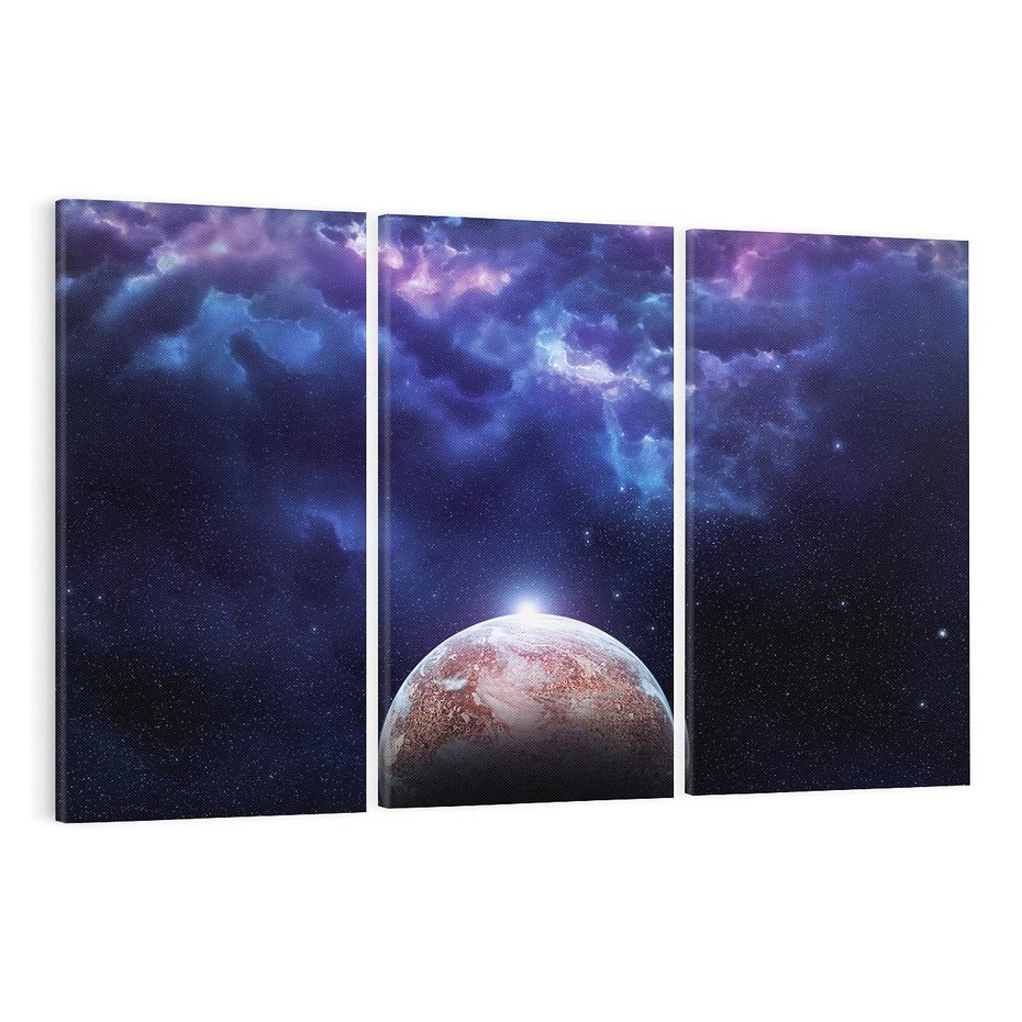 Obraz na płótnie 120x80 - Kosmos - Ziemia i Księżyc - kosmos, ziemia