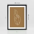 Plakat w ramie 30x40 - Splecione Dłonie - szkic, minimalizm - rama czarna