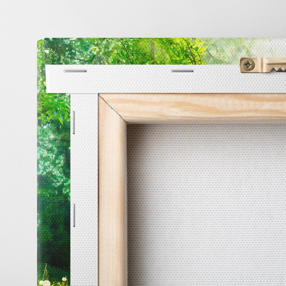 Obraz na płótnie 60x60 - Urok natury - magiczny las na płótnie - las, trawa