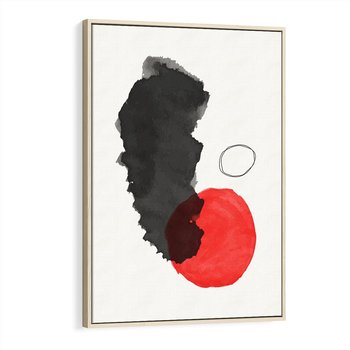 Obraz w ramie 70x100 - Wibracje Linii - abstrakcyjne nieregularne plamy, czarny - rama drewno