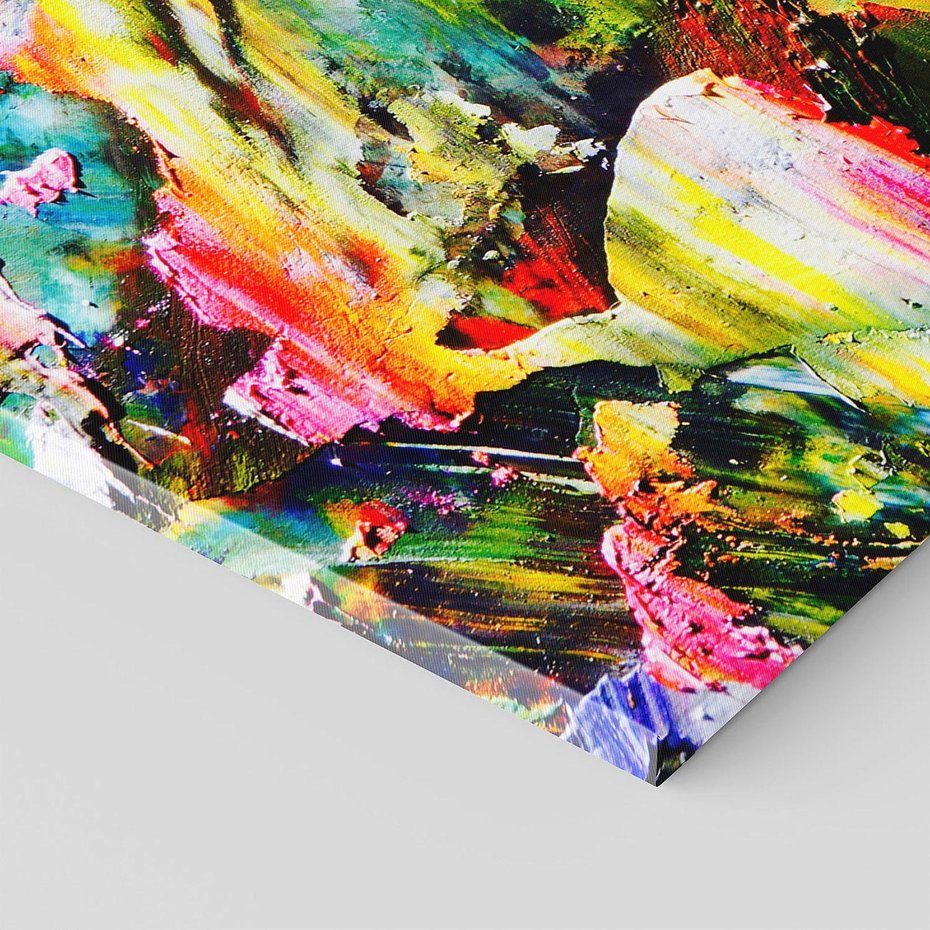 Obraz na płótnie 150x50 - Szalejące ognie kolorów - abstrakcja, farby olejne