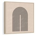 Obraz w ramie 80x80 - Migocące Echa - abstrakcyjne linie, geometria - rama drewno