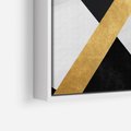 Obraz w ramie 50x50 - Pudrowe Abstrakcyjne Lustra - złote abstrakcyjne linie, szarość - rama biała