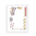 Plakat w ramie 40x50 - Wibracje Pastelowych Odcieni - abstrakcyjny plakat, akwarelowe plamy - rama biała