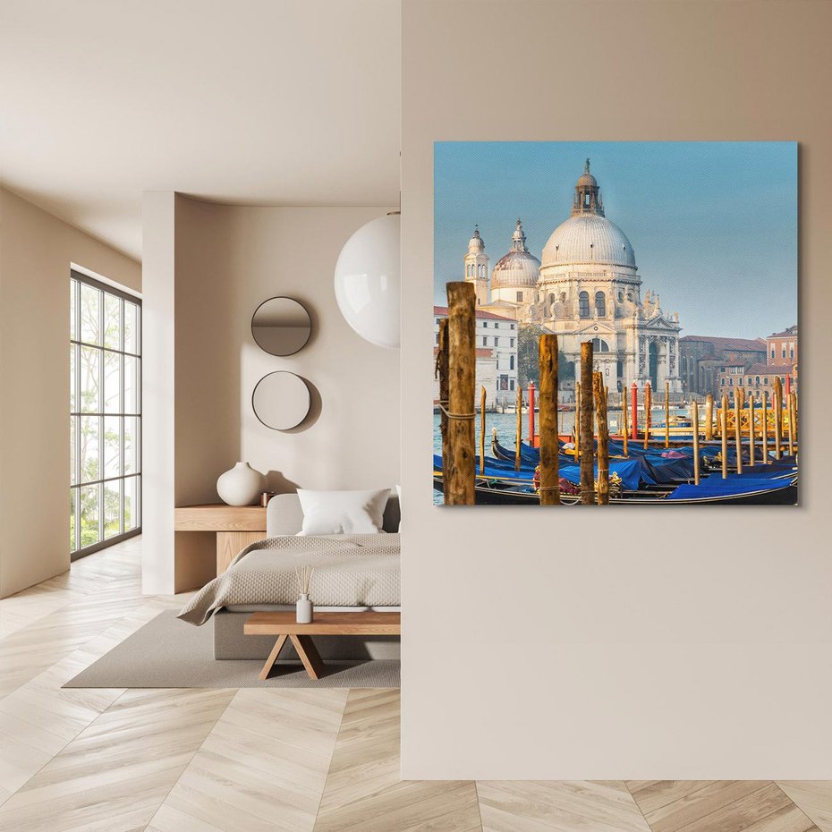 Obraz na płótnie 40x40 - Urok Wenecji - fotografia, przystań w Wenecji