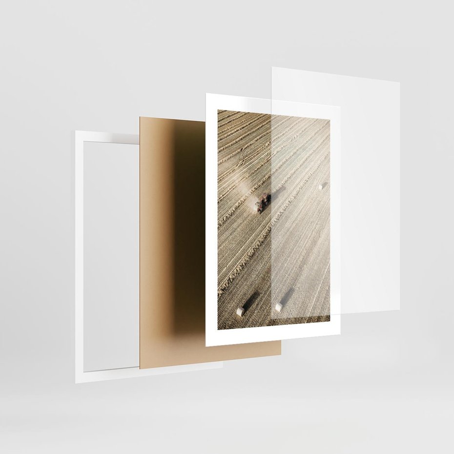 Plakat w ramie 30x40 - Rolnicza Praca - pole, traktor - rama biała