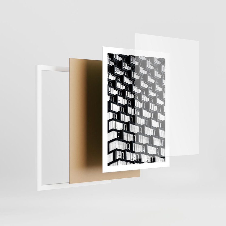 Plakat w ramie 50x70 - Elegancja Wysokości - architektura, wieżowiec - rama biała