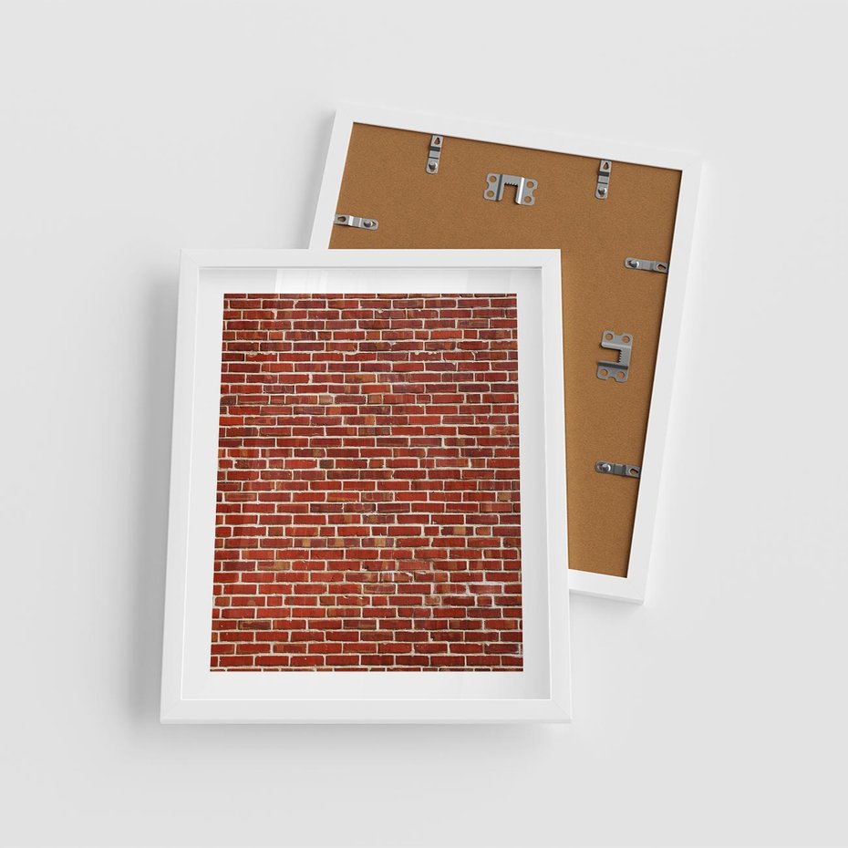 Plakat w ramie 40x50 - Mur z Cegieł - cegły, mur - rama biała