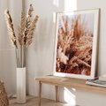Plakat w ramie 30x40 - Sztuka Suszonych Traw - trawa pampas, suszone trawy - rama drewno