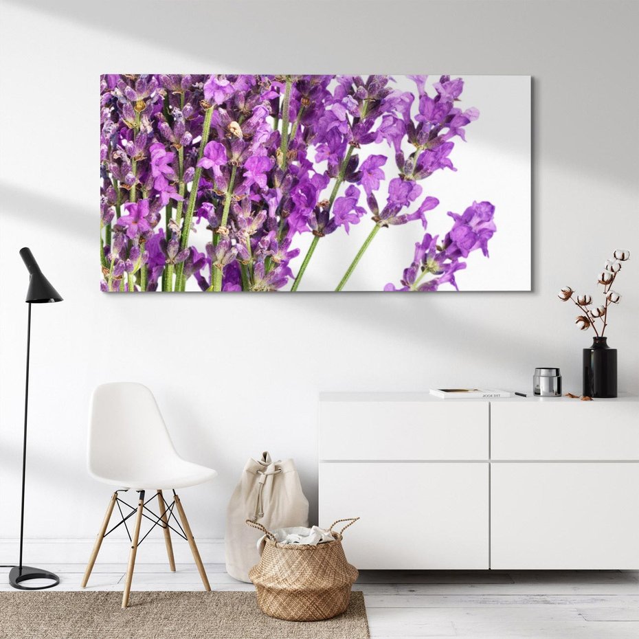 Obraz na płótnie 120x60 - Pola lawendy w pełnym rozkwicie - lawenda, kwiaty