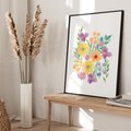 Plakat bez ramy 21x30 - Kwiatowe Wibracje - akwarelowe polne kwiaty, minimalistyczny plakat
