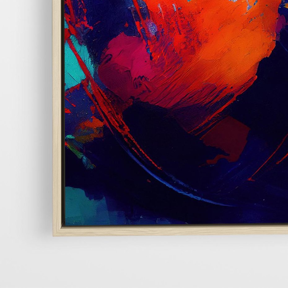 Obraz w ramie 120x80 - Abstrakcyjne wizje czasu - żywe radosne kolory, plamy kolory - rama drewno