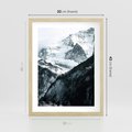 Plakat w ramie 30x40 - Góry w Zimowym Uścisku - góry, ośnieżone szczyty - rama drewno