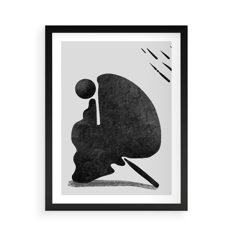 Plakat w ramie 50x70 - Abstrakcyjna Japońska Sztuka - abstrakcja, sztuka japońska - rama czarna