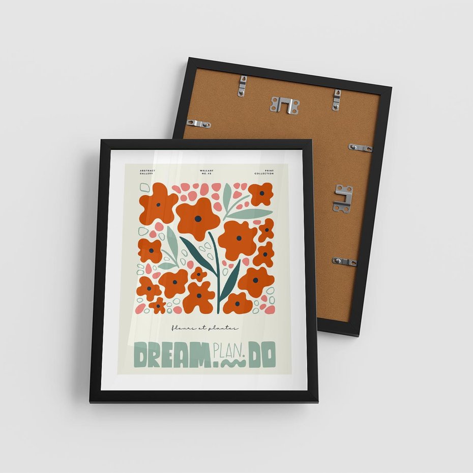 Plakat w ramie 40x50 - Abstrakcyjne Spektrum - kwiaty, abstrakcja - rama czarna