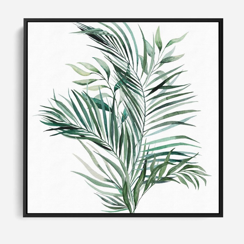 Obraz w ramie 50x50 - Blask Natury - złote, liście - rama czarna