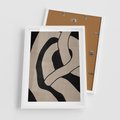 Plakat w ramie 50x70 - Obce Wariacje - abstrakcyjne linie, mroczny plakat - rama biała