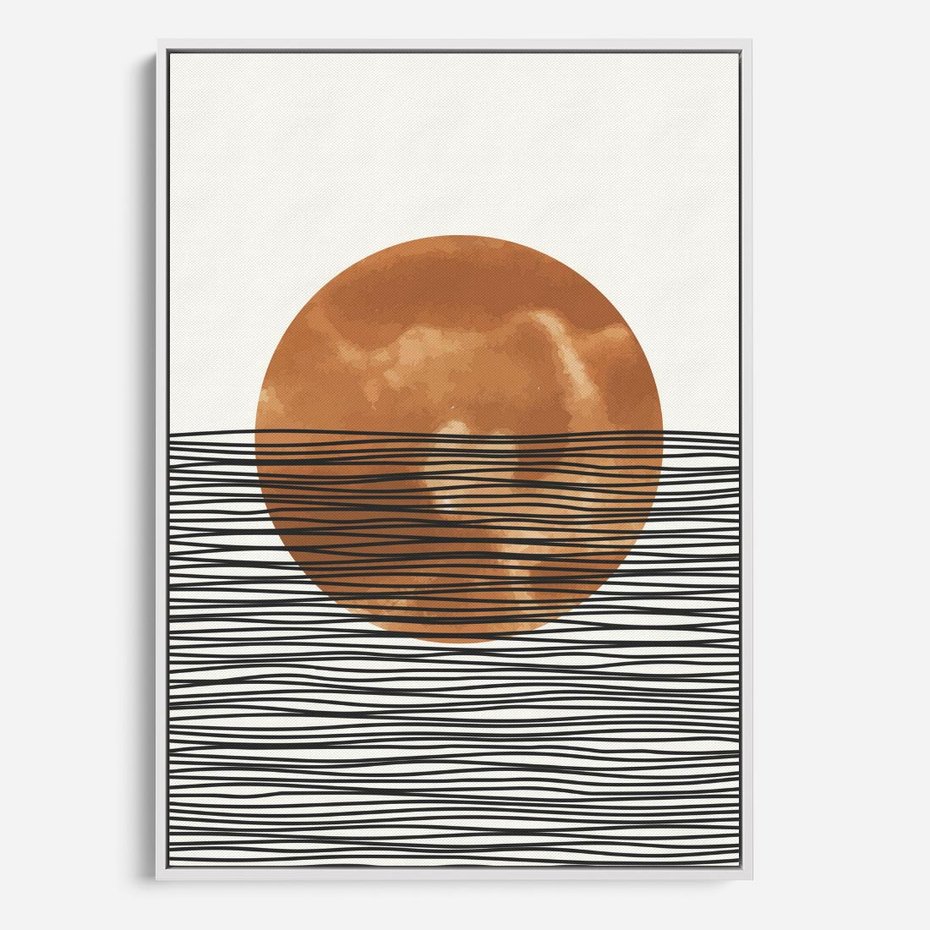 Obraz w ramie 50x70 - Okrąg Mocy - boho obraz, geometria - rama biała