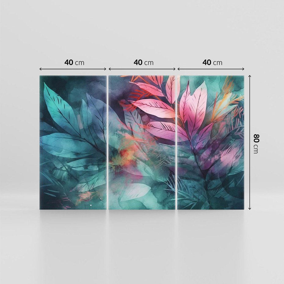 Obraz na płótnie 120x80 - Subtelne Zielone - pastelowe zielone liście, róż