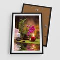 Plakat w ramie 50x70 - Światło Świecących Kwiatów w Spa - spa, świaca - rama czarna